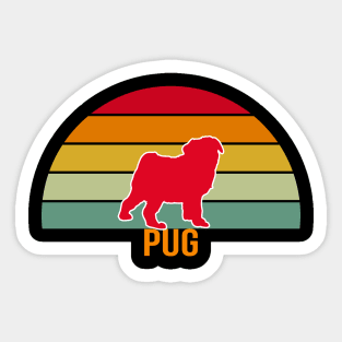 Pug Vintage Silhouette Sticker